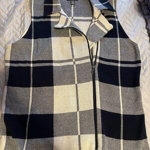 Chaps Plaid Sleeveless Zip-Up Vest